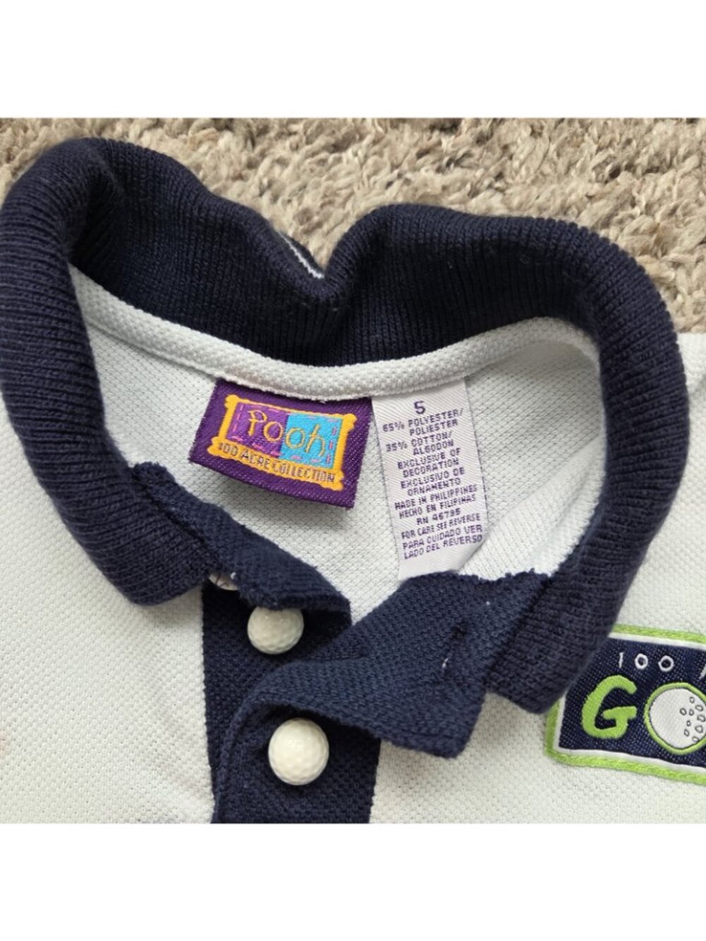 Vintage Disney’s Winnie The Pooh Polo Tigger Shirt Boys 5 Short Sleeve - Picture 3 of 7